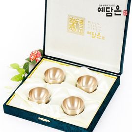 YEDAMUN Premium Bangjja Bronze Golden Cup - Handmade Traditional Korean Brass Cup with Gift Case _ Made in KOREA